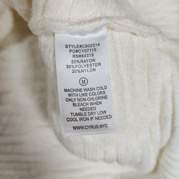 Cyrus Cowl Neck Womens M White Sweater - Picture 5 of 8